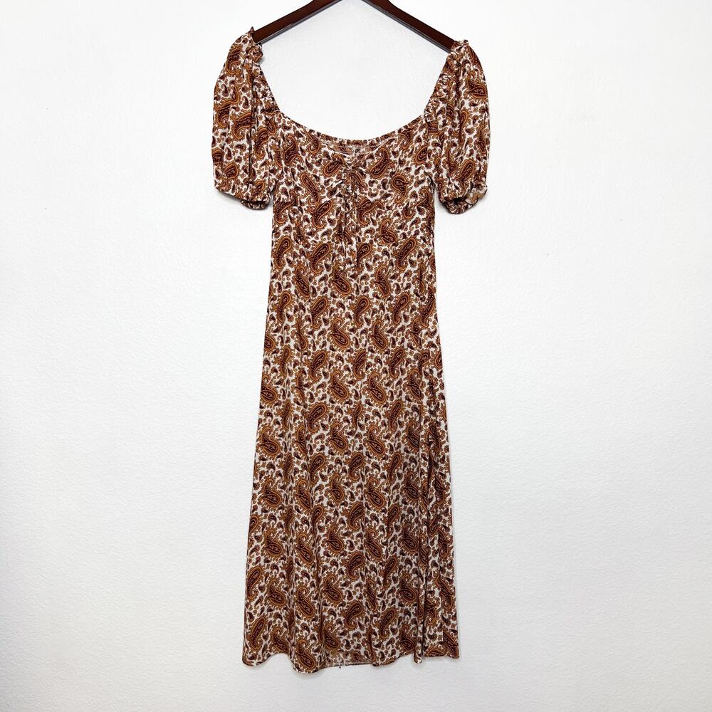Faithfull The Brand Juniper Sable Paisley Midi Dress Size 6